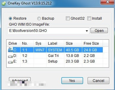Onekey Ghost - Hỗ trợ tạo file ghost win